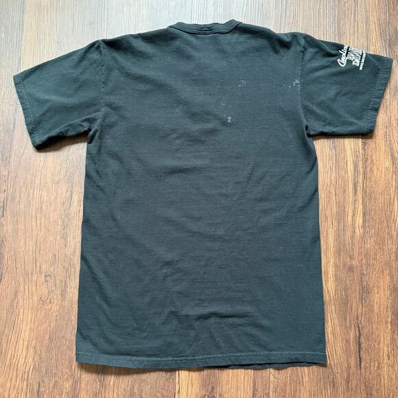 Harley-Davidson 1999 Henley T-Shirt Black Pocket Tee Men’s Medium USA - Picture 2 of 8